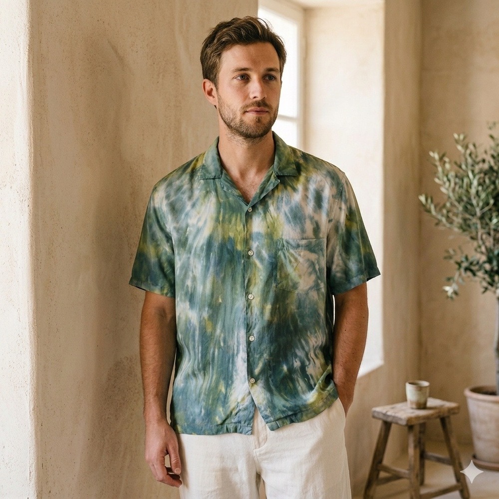 Portuguese Flannel Messy Dogtown Bowling Shirt Mens Large Green Button Up Camp